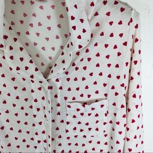 Only Hearts Pajama Shirt Organic Cotton Small Soft